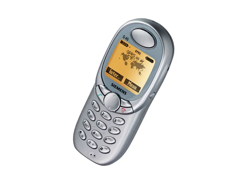Découvrez le Siemens S45, le premier téléphone portable GPRS du constructeur allemand.